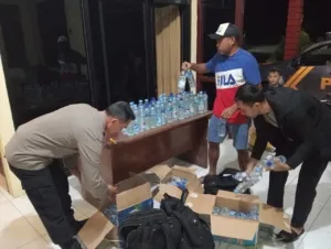 Polsek Bacan Timur Berhasil Gagalkan Penyelundupan Ratusan Botol Miras