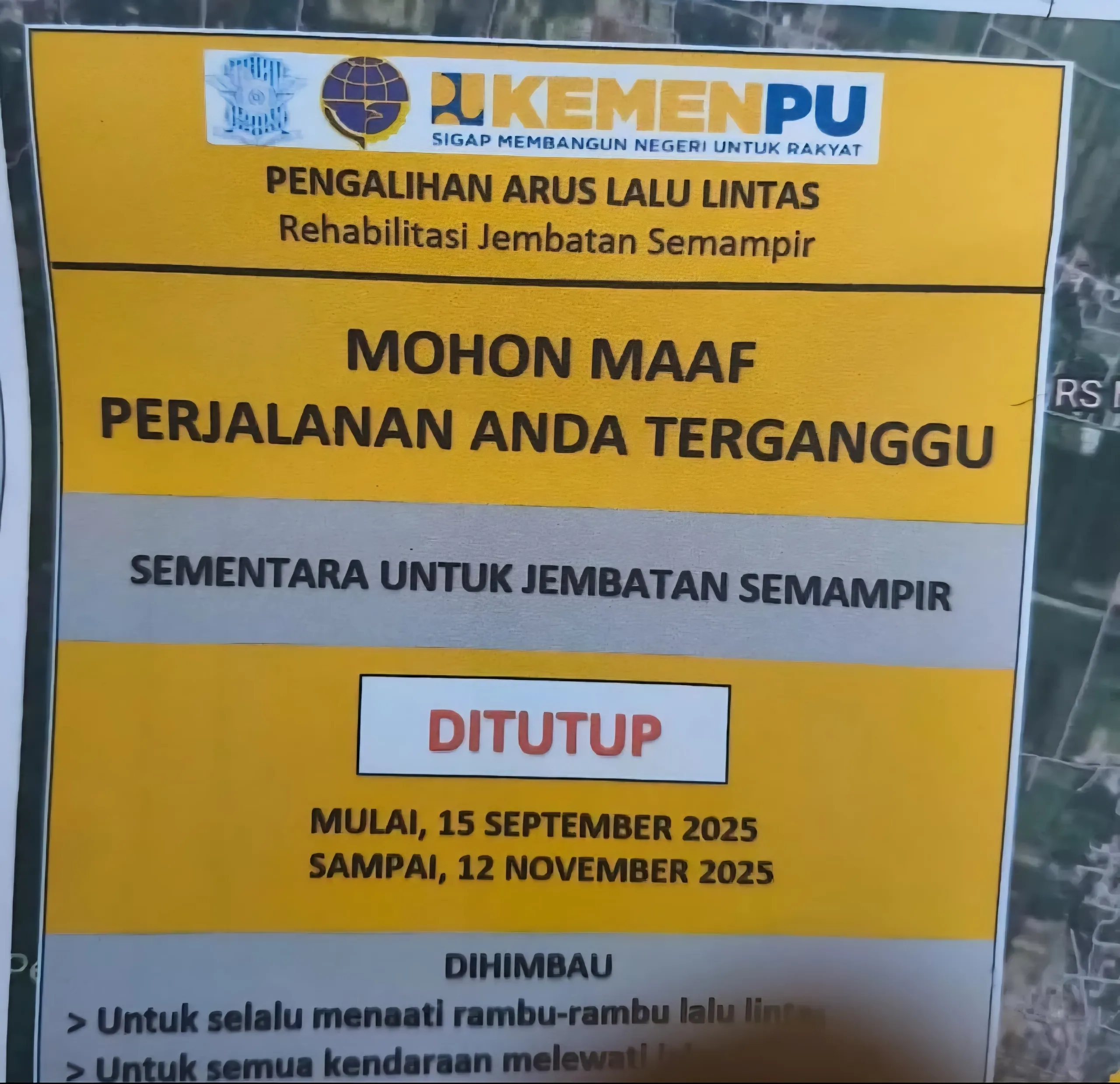 Jembatan Semampir Kediri Ditutup Total Mulai 15 September, Rehabilitasi Ditarget Rampung Dua Bulan