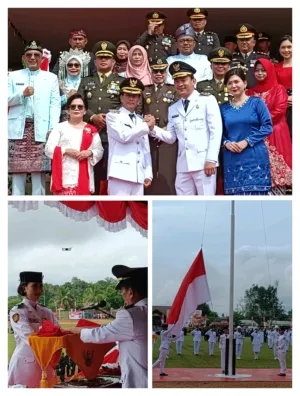Pertama Kali Bupati Sintang Tampak Tenang Saat Jadi Inspektur Upacara HUT RI Ke 80 di Stadion Baning Sintang