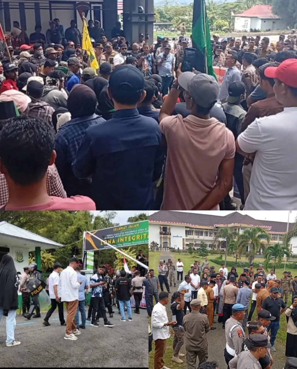 Kantor Bupati, Kejari Dan DPRD Halsel Digeruduk Ribuan Masa Aksi Soal Banyak Kasus Korupsi Puluhan Miliyar