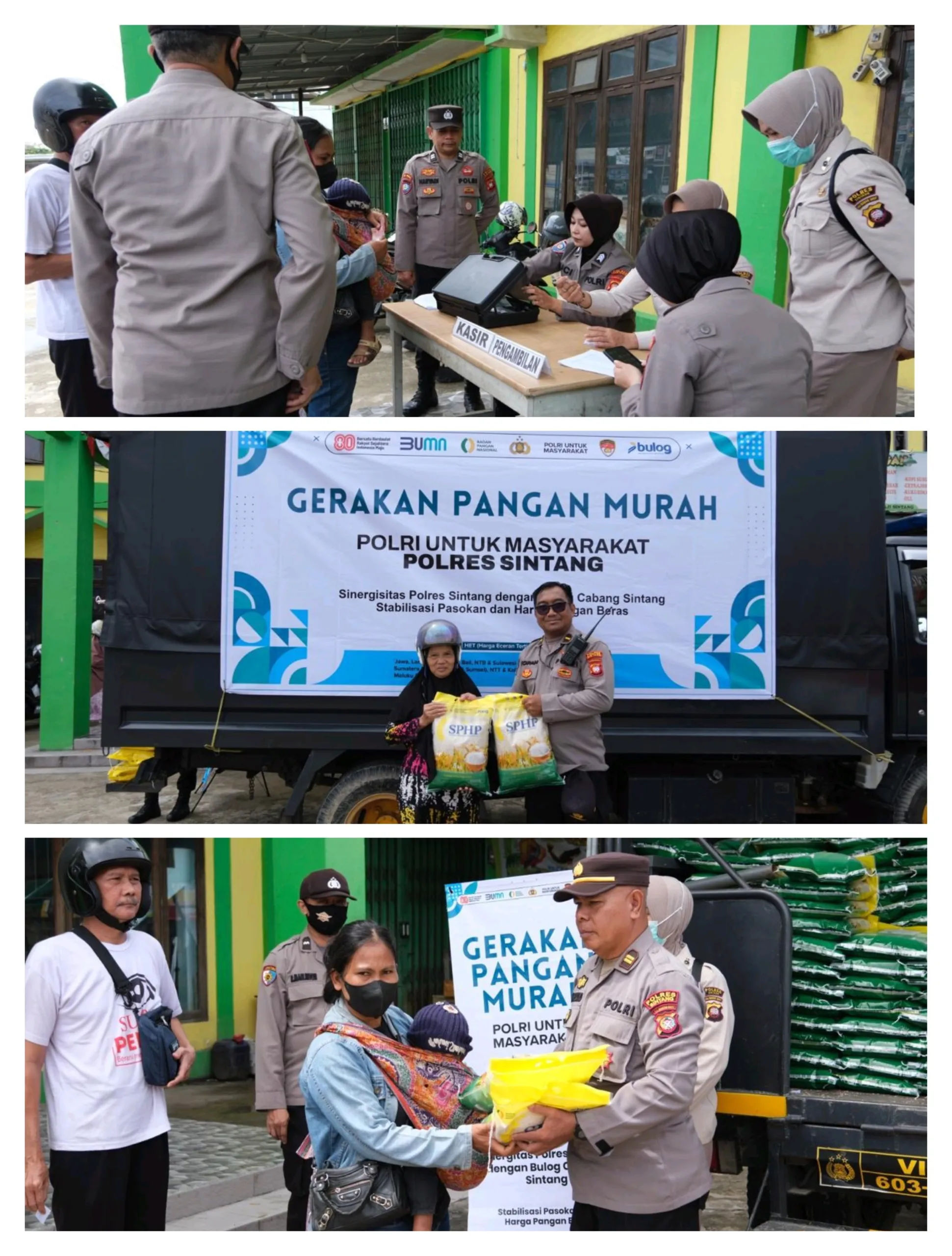 Gerakan Pangan Murah, Konsistensi Polres Sintang Ringankan Beban Masyarakat Lewat Beras Murah