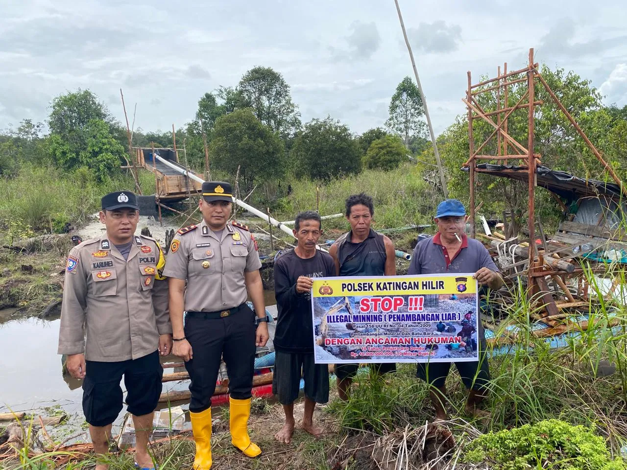 Polsek Kantingan Hilir Respon Cepat Laporan Masyarakat Terkait Kegiatan PETI & Illegal Logging