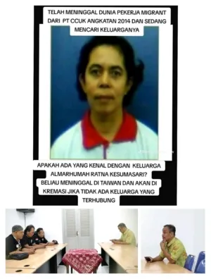 TKI Asal Kediri Meninggal di Taiwan Akibat Kanker Serviks, Abu Jenazah Masih Tertahan Terkendala Alamat Kependudukan
