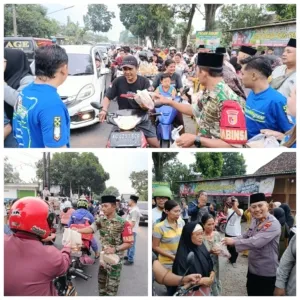 Sinergi TNI–Polri dan Masyarakat, Pembagian Takjil di Rembang Kepuh Kediri Berlangsung Aman dan Lancar