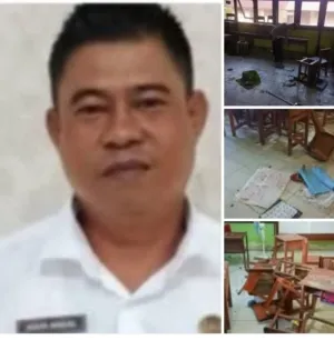 Fasilitas Beberapa Ruang Kelas 03 Setalek Kec Sejangkung Dirusak Orang Tak di Kenal (OTK