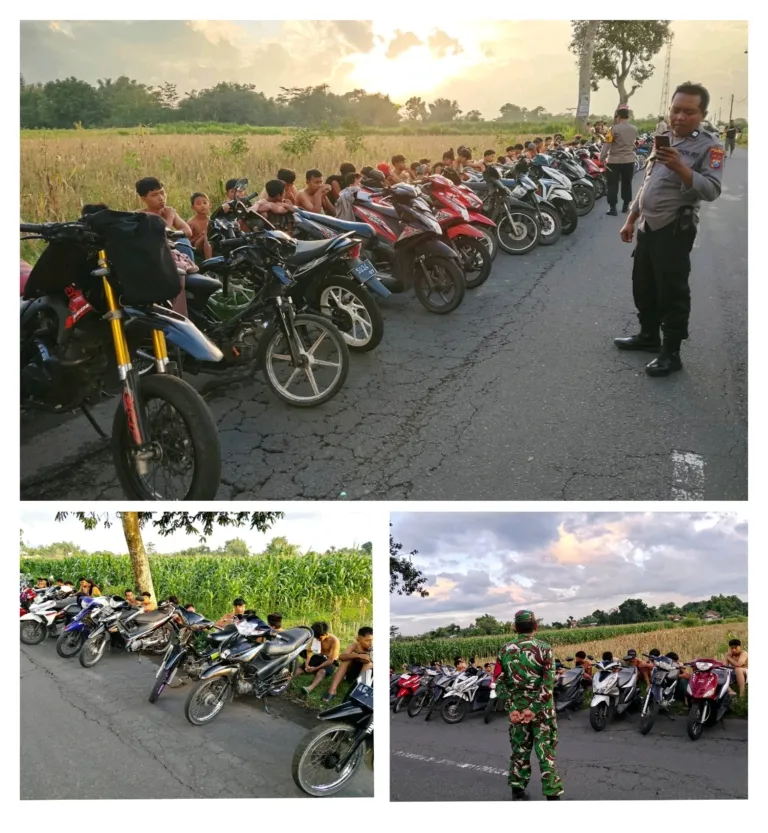 75 Motor Diamankan: Balap Liar Resahkan Warga, Polisi Turun Tangan di Plosoklaten