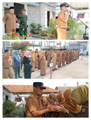 Apel Pagi dan Halal Bihalal Kecamatan Lohbener-Indramayu Silaturahmi bareng seluruh intansi dan kuwu beserta perangkatnya