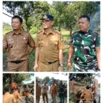 Sinergi Lintas Sektor: Pemcam Lohbener, Kuwu Desa Langut dan TNI Bersihkan Sampah pinggir jalan pantura Desa Langut